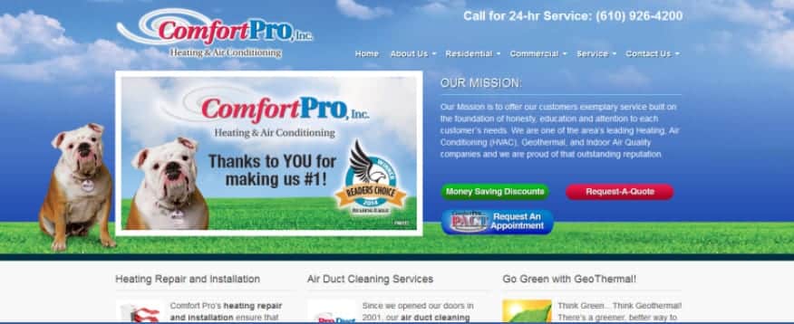 seo case study - comfort pro on Dragonfly Digital Marketing's website