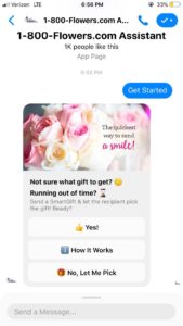 1800 flowers automated assistant chatbot