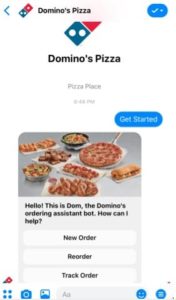 dominos pizza chatbot messenger