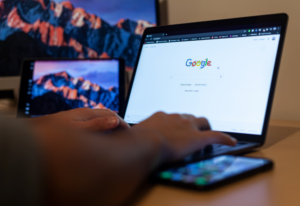 Image of a person conducting a Google search