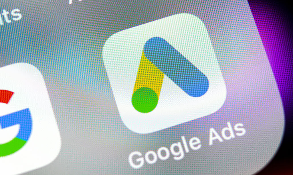 Image of the Google Ads app on a phone