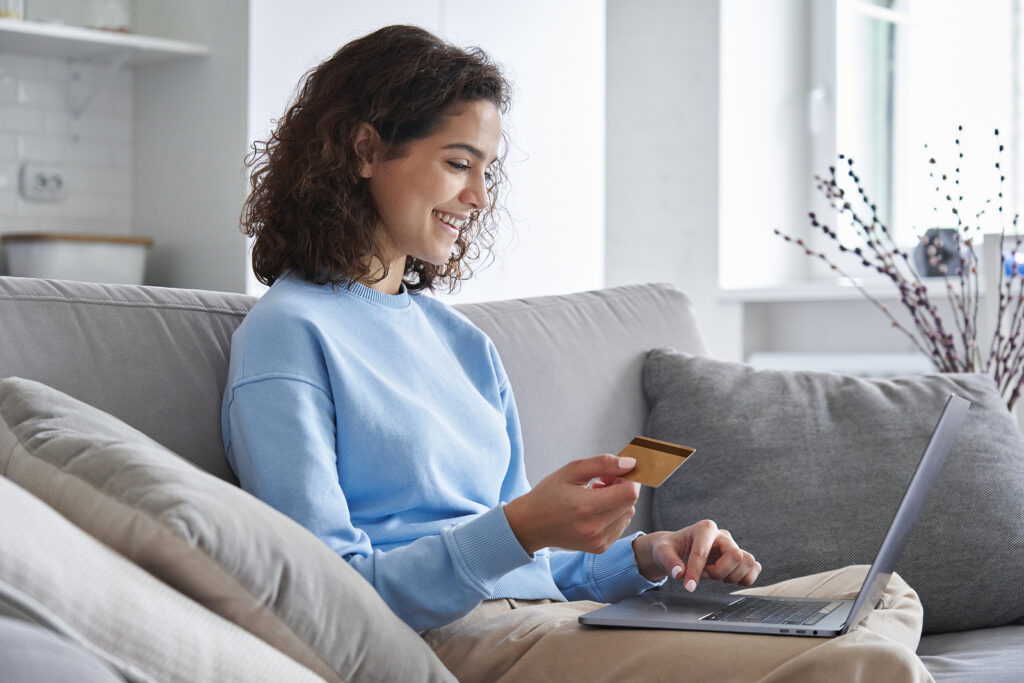 Image of a woman shopping online