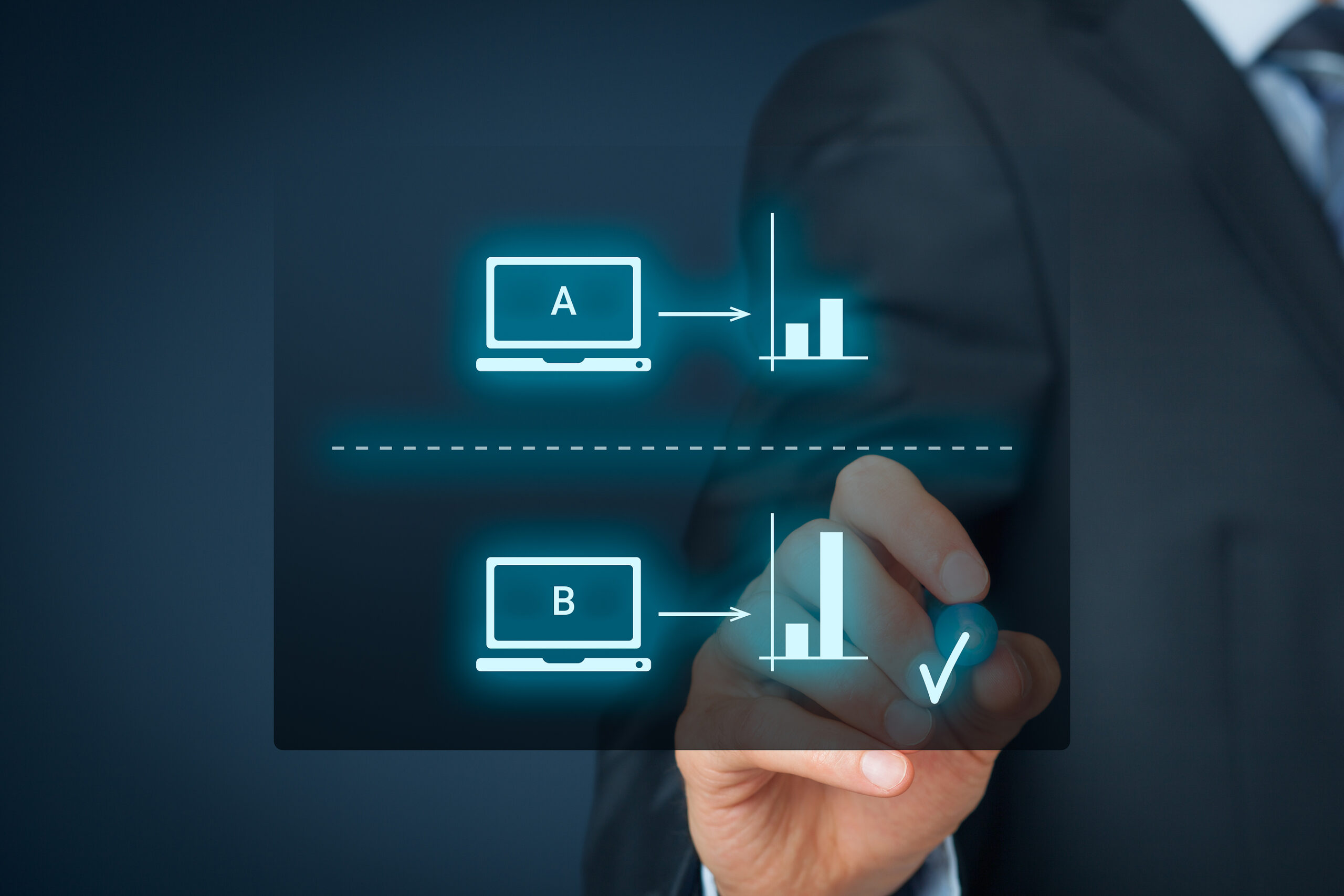 Graphic image illustrating A/B testing