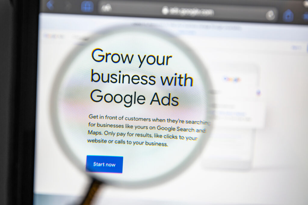 Google Ads open in a browser